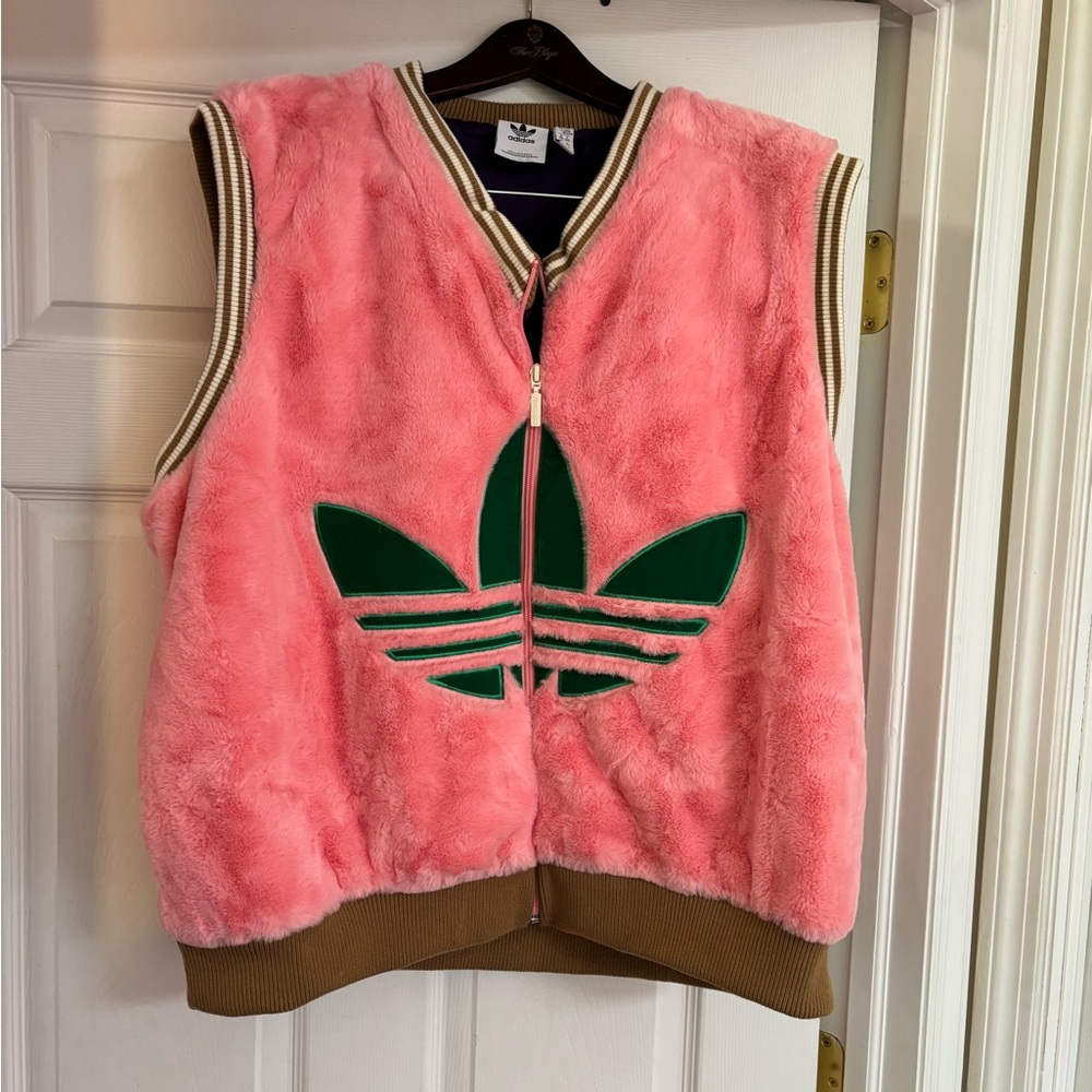 Adidas Pink and Brown Retro Vest
